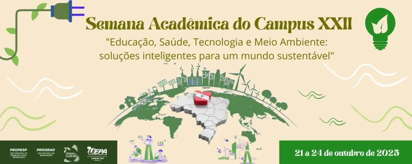 Banner oficial da 1ª Semana Acadêmica do Campus XXII